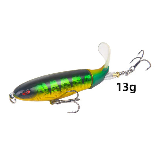 Topwater Float Fishing Lures Rotating Tail for Bass Pike Chub