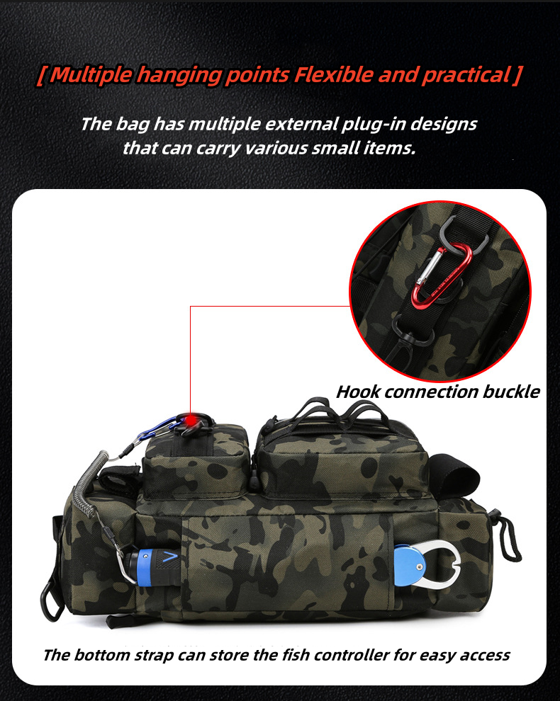 Waterproof Multi-functional Fishing Backpack for Fishing, Climbing, Hiking & Camping - Convenient Tackle Storage Bag with Multiple Compartments