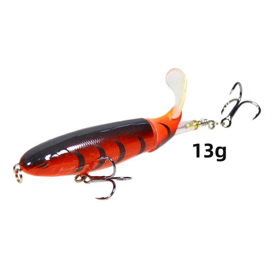 Topwater Float Fishing Lures Rotating Tail for Bass Pike Chub