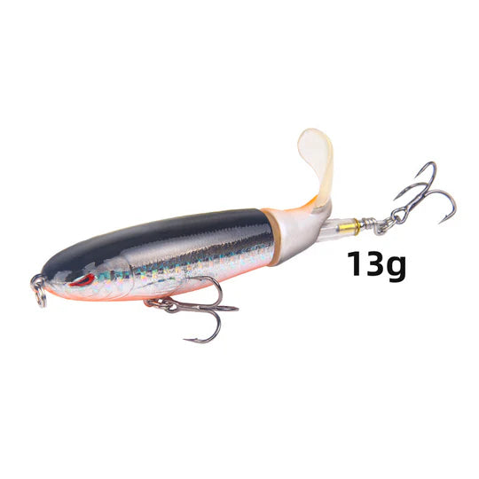 Topwater Float Fishing Lures Rotating Tail for Bass Pike Chub