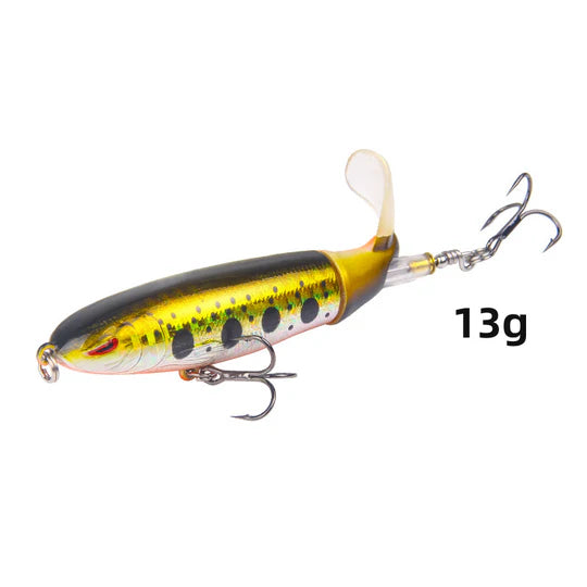 Topwater Float Fishing Lures Rotating Tail for Bass Pike Chub