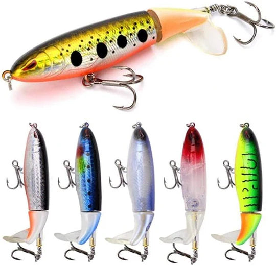 Topwater Float Fishing Lures Rotating Tail for Bass Pike Chub