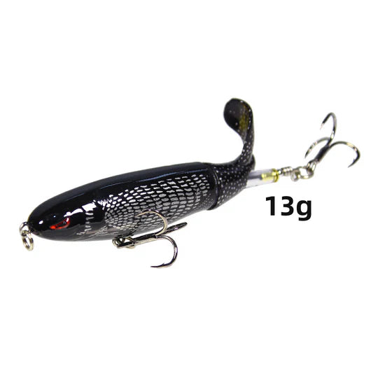 Topwater Float Fishing Lures Rotating Tail for Bass Pike Chub