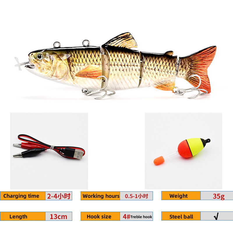 High-Tech Electric Robotic Fishing Lure - USB Rechargeable with Bright LED Light